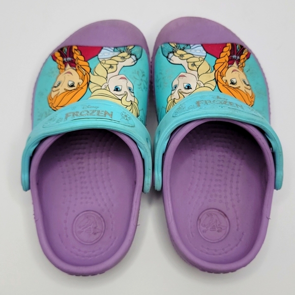 Crocs Kids × Disney Frozen Elsa & Anna lilac clogs | Toddler 8/9 - Picture 3 of 7